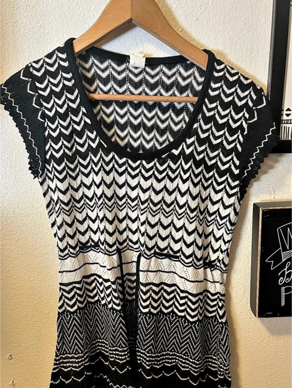 maurices Women's Black & White Geometric Tunic XL